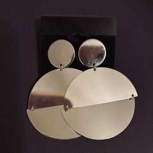 Silver Geometric Statement Earrings